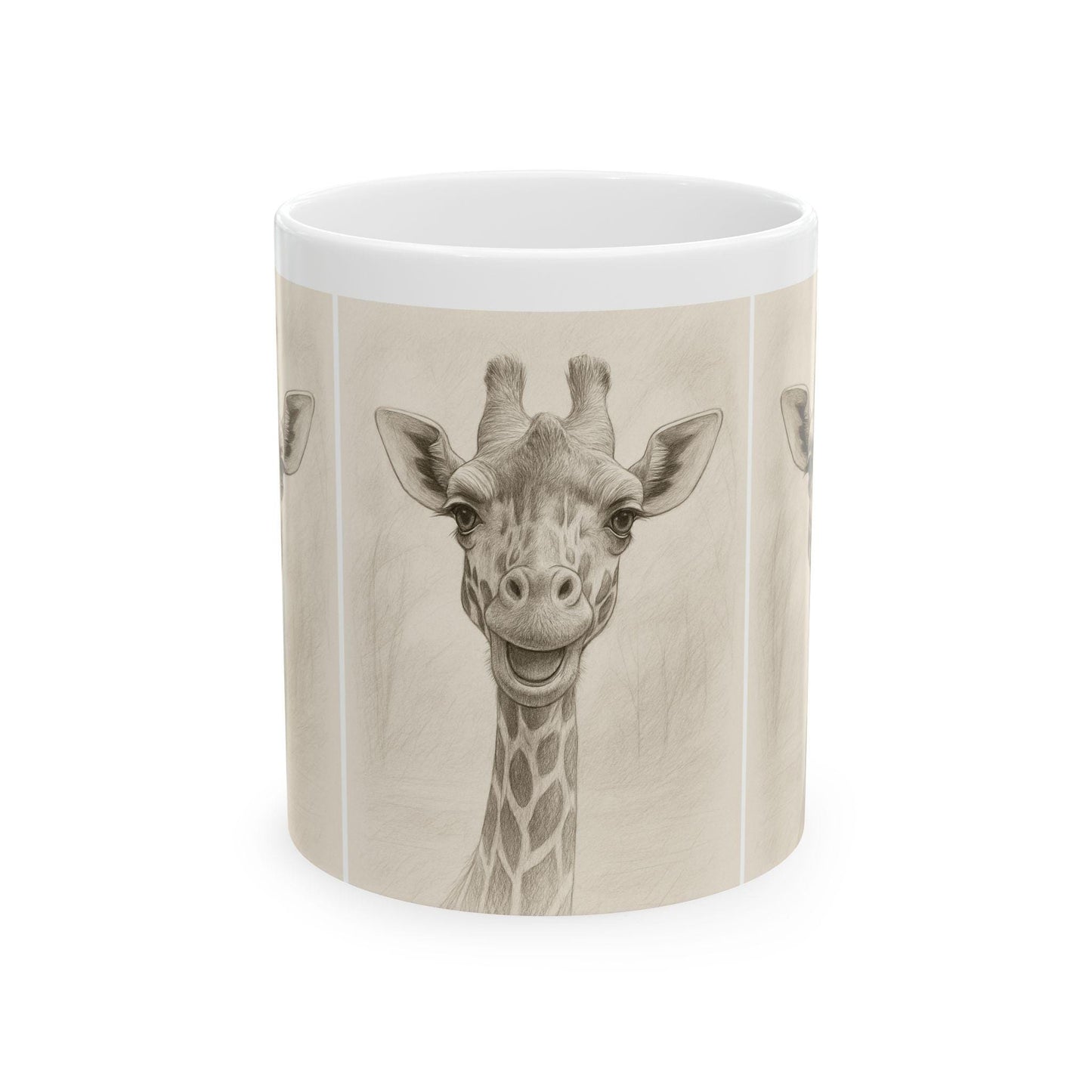Giraffe Smile Ceramic Mug - Cute Animal Coffee Cup, Perfect Gift for Safari Lovers, Animal Lovers, Birthdays
