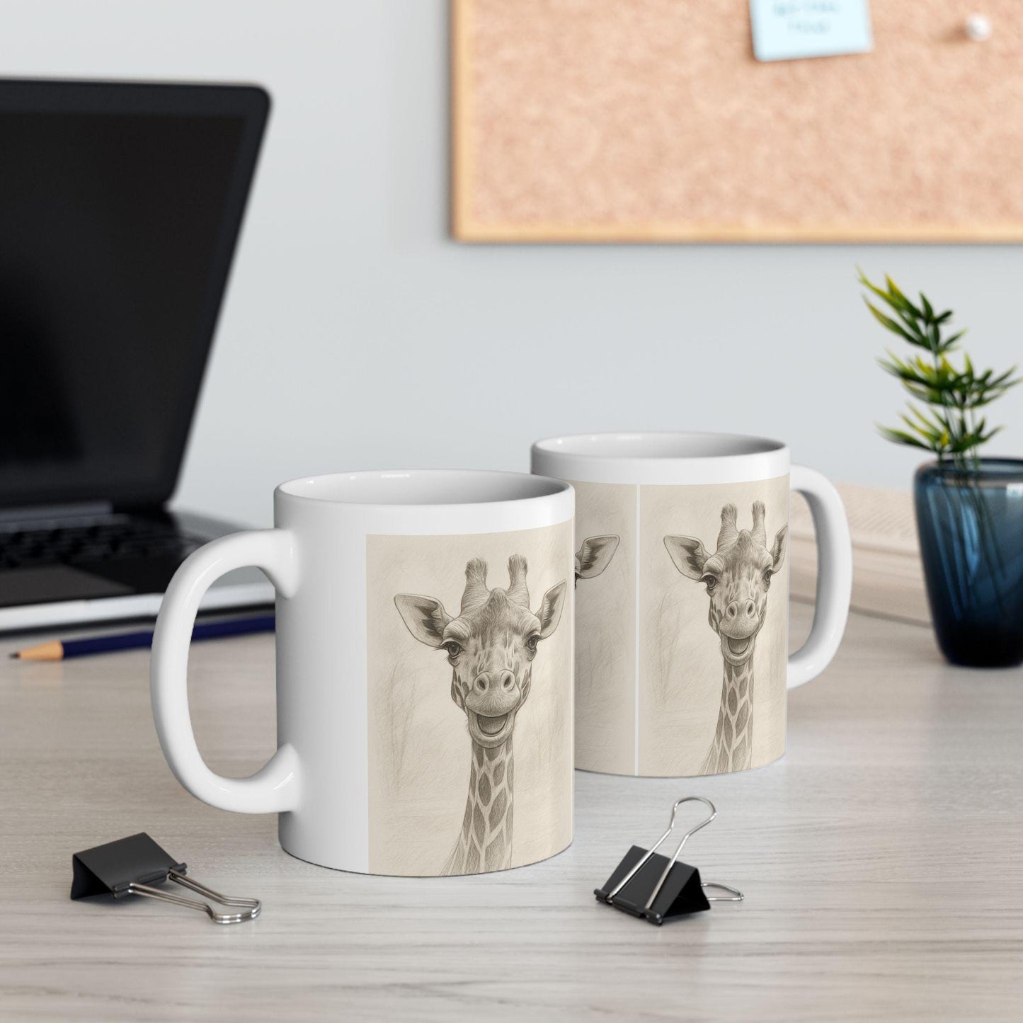 Giraffe Smile Ceramic Mug - Cute Animal Coffee Cup, Perfect Gift for Safari Lovers, Animal Lovers, Birthdays